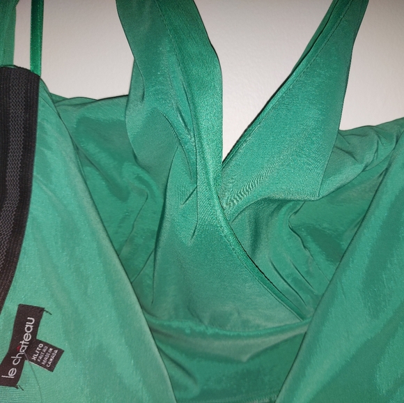 NWT Le Chateau Green Chiffon Dress - Picture 9 of 13